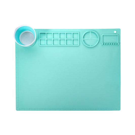 50x40cm Silicone Double Bowl Painting Pad Graffiti Oil Painting Mat Erasable and Washable Silicone Pad