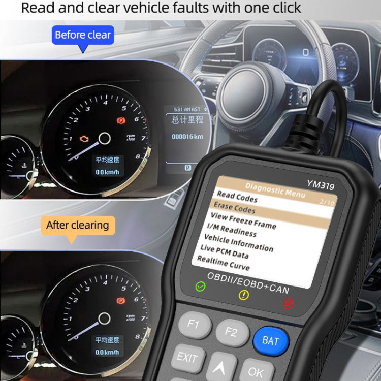 OBD Automobile Engine Battery Voltage Life Detector, YM319