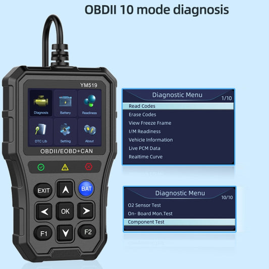OBD Car Engine Battery Clear Fault Code Detector, YM519