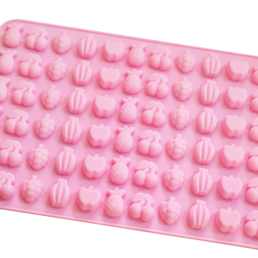 66 Grids Fruit Silicone Fudge Molds Mini Candy Molds, 66 Grids Fruit