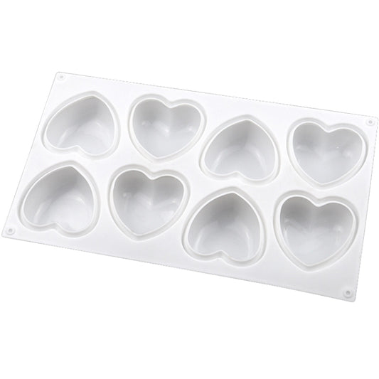 8 Grids Heart Silicone Chocolate Mold Handmade Aroma Soap Mould, 8 Grids Heart