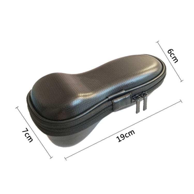 Black razor storage bag size 19 x 7 x 5 cm, textured shell and zip