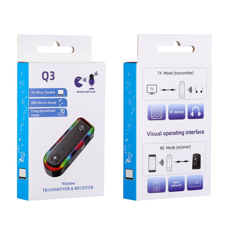 Retail box for Q3 wireless transmitter and receiver Bluetooth audio adapter