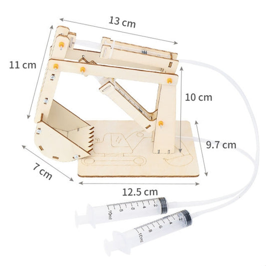 Wooden Hydraulic Excavator Pupils DIY Technology Small Production Science Experiment Materials, Wooden Hydraulic Excavator