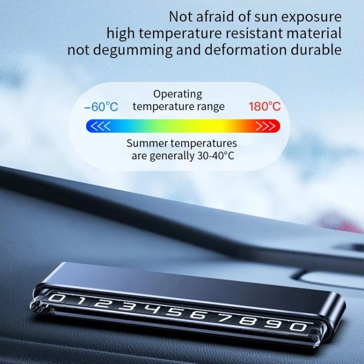 Metal hidden temporary parking number plate ornament with dark number strip, sunlight-ready