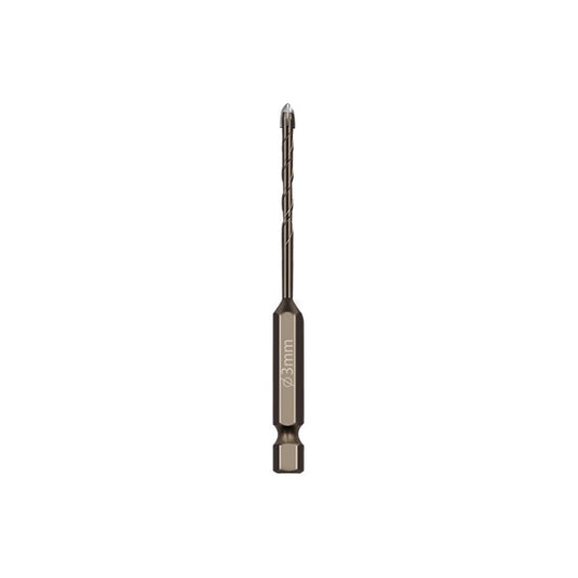 Hexagonal Shank Spiral Flute Cross Alloy Drill Bits Glass Tile Four Edge Drivers, 3mm, 4mm, 5mm, 6mm, 8mm, 10mm, 12mm