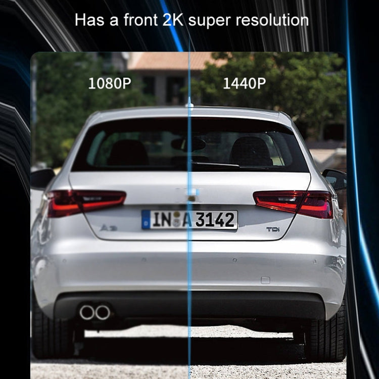 Car dash cam showing camera feed view on the rear of a vehicle