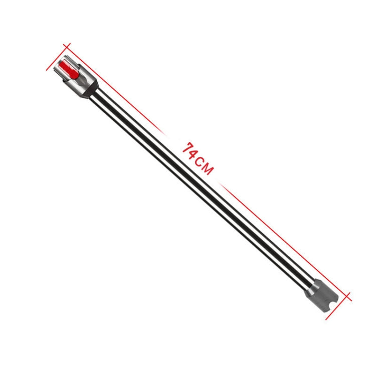 Black metal straight extension pole accessory with red measurement marking