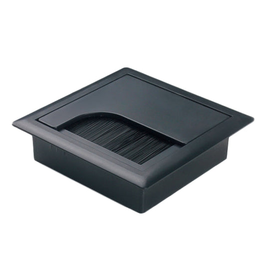 ABS Table Rectangle Wire Hole Cover Outlet Port With Brush PC Desk Cable Organizer, 80x80mm Black, 80x80mm Silver, 80x160mm Black, 80x160mm Silver, 80x160mm White, 100x200mm Silver