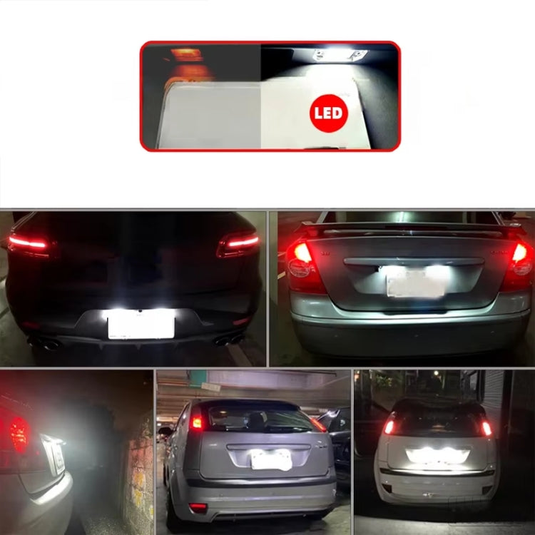 Illuminated LED license plate lights with bright white glow for rear plate