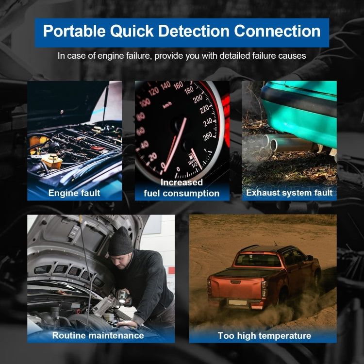 Car engine fault diagnostic scenarios with gauge and warning visuals