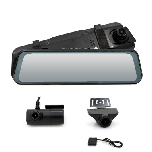 Rearview mirror car dashcam with built-in screen and top front camera module