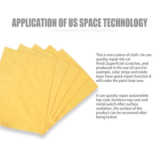 Set of folded yellow scratch repair cloths with zigzag edges