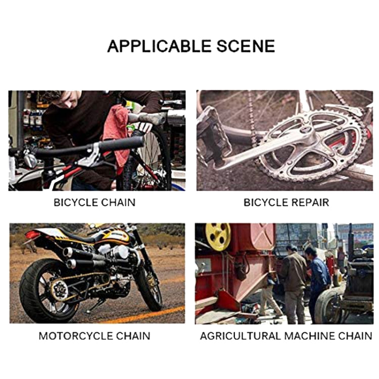 Chain repair application scenes for bicycle and motorcycle chains