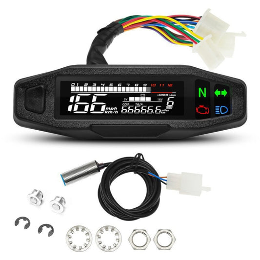 Motorcycle HD LCD Fuel Level Speed Electronic Instrument
