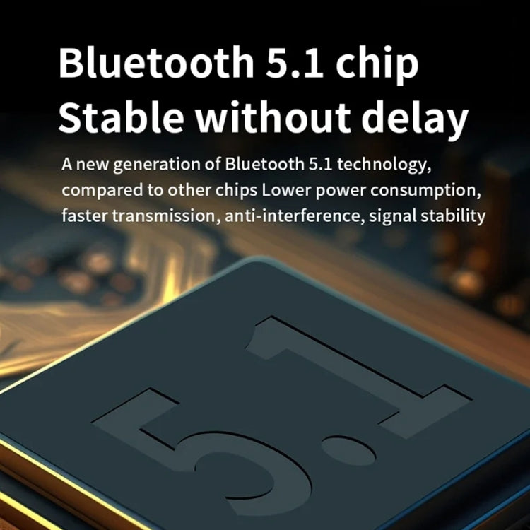 Black Bluetooth audio receiver adapter with chip-style design on top panel