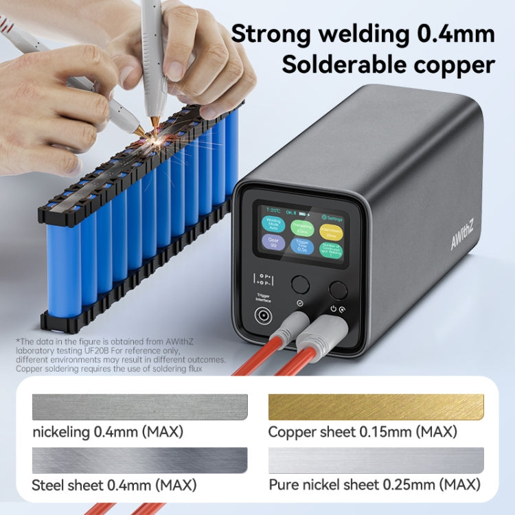 AWithZ 18650 battery spot welder, black digital controller with red/black leads