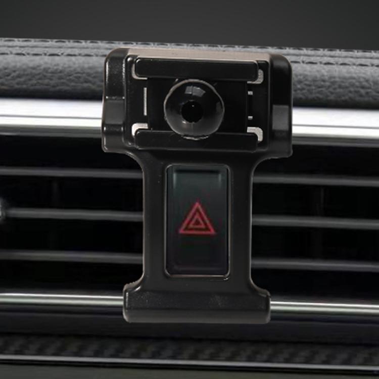 Black air-vent clip phone mount bracket base with central swivel knob