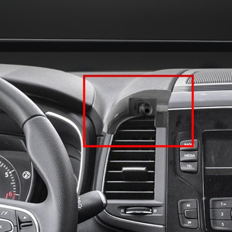 Car dash phone mount bracket base mounted beside air vents and controls