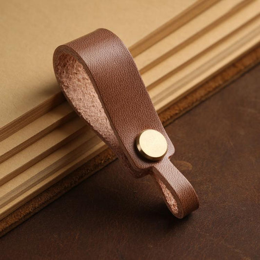 Hallmo Universal Cowhide Handmade Lanyard Keychain Car Remote Control Pendant