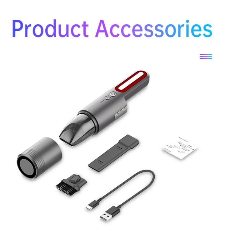 Car mini vacuum accessory set: nozzles, cable, filters, and adapter pieces