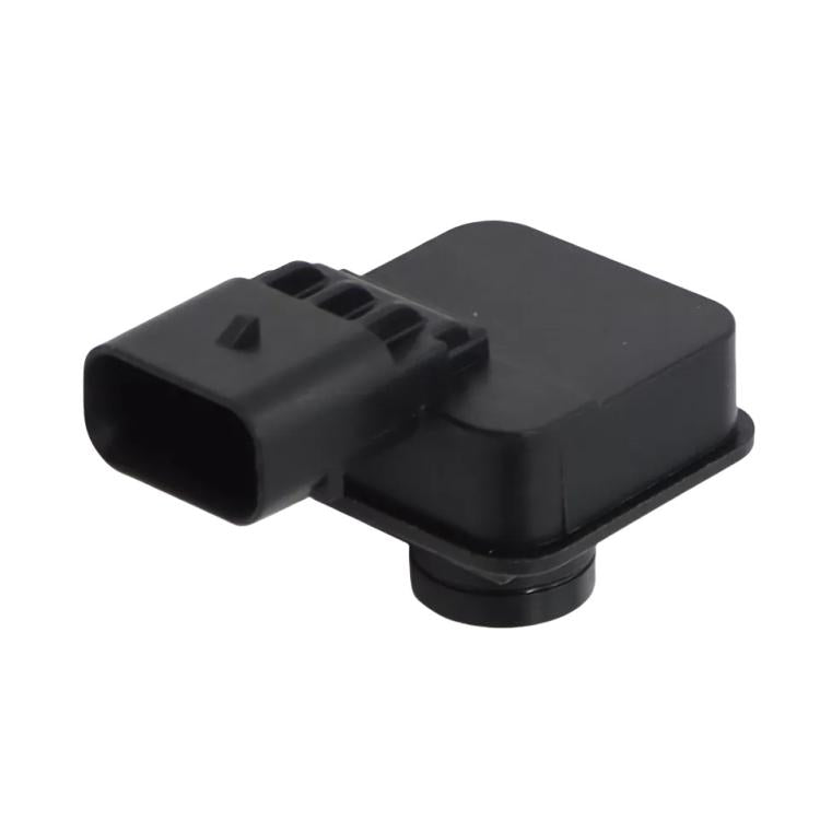 Rear view backup camera sensor housing with side plug