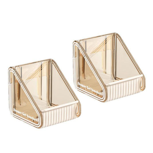 2pcs /Pack Wall-mounted Shower Gel Shampoo Holder with Adjustable Hole Distance