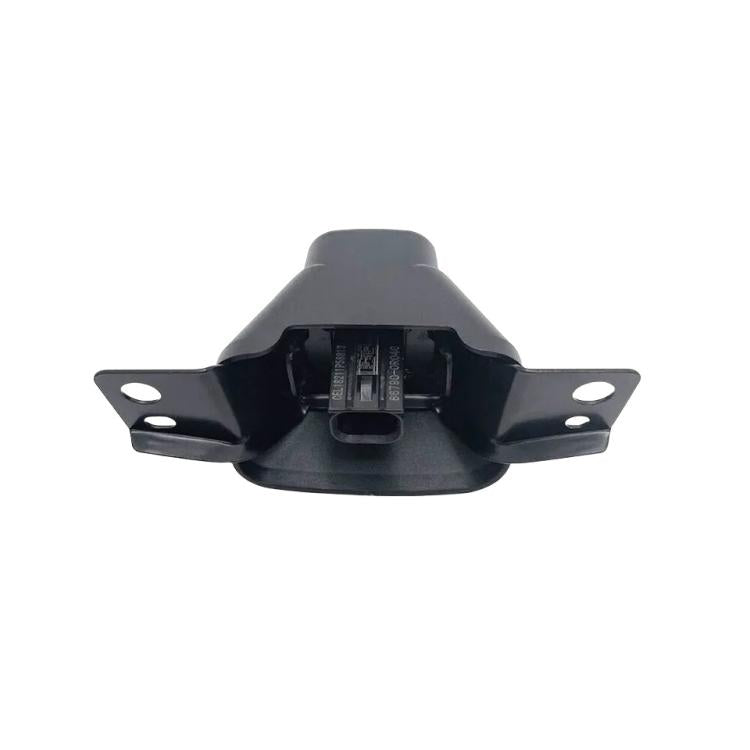 Auxiliary front camera underside view with protective housing and mounting brackets