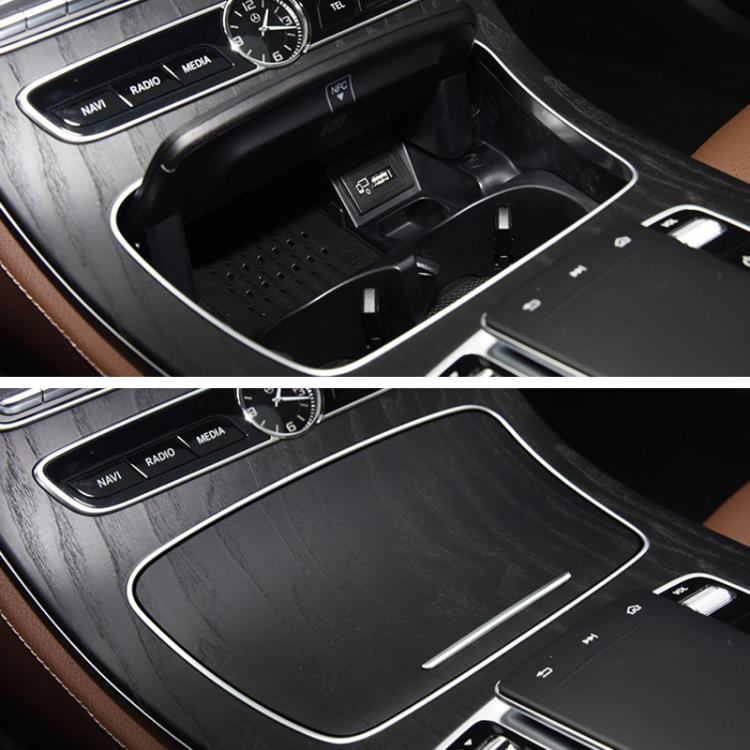 Cup holder ashtray cover trim set with silver edge around center console