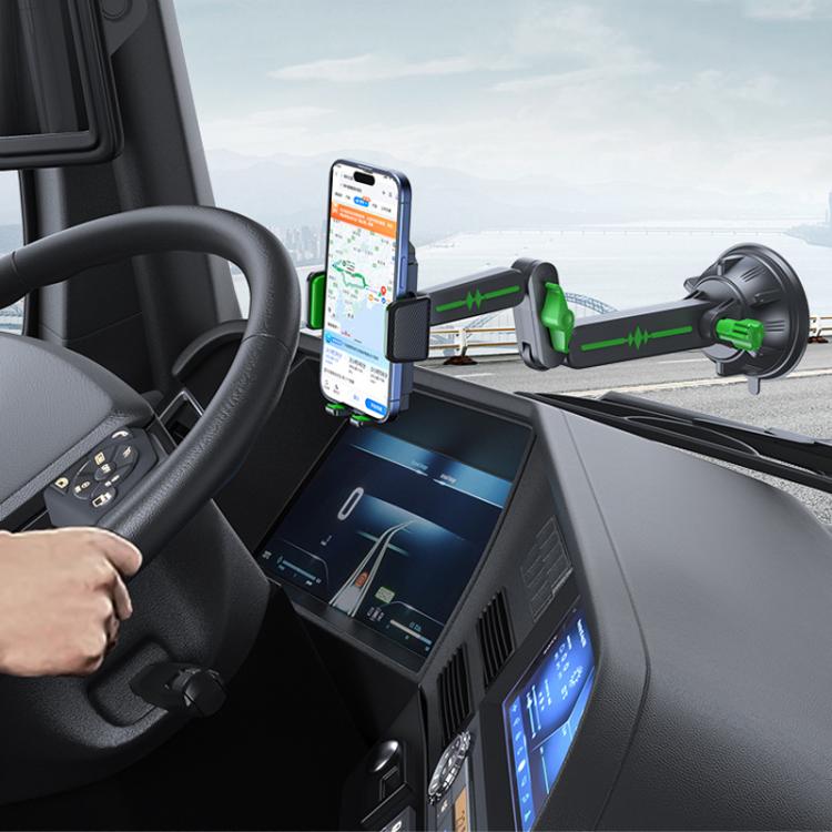Extended Car Mechanical Arm Telescopic Cell Phone Holder Car Windshield Dashboard Large Suction Cup Navigation Mount