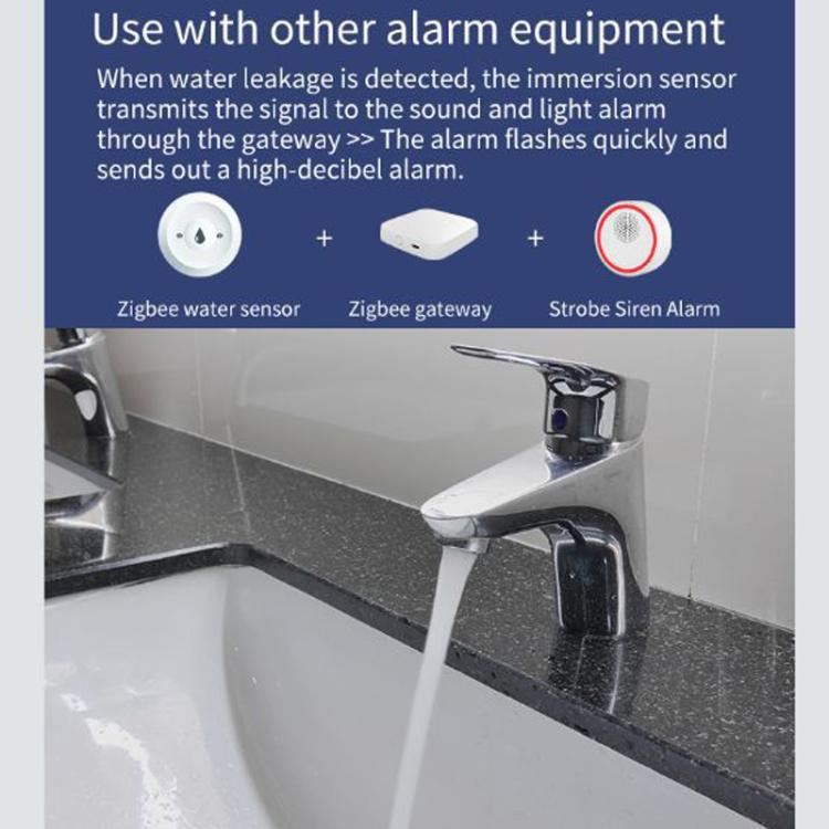 Zigbee Water Leak Detector Sensor, Compatible With Home Assistant, ZG-222Z