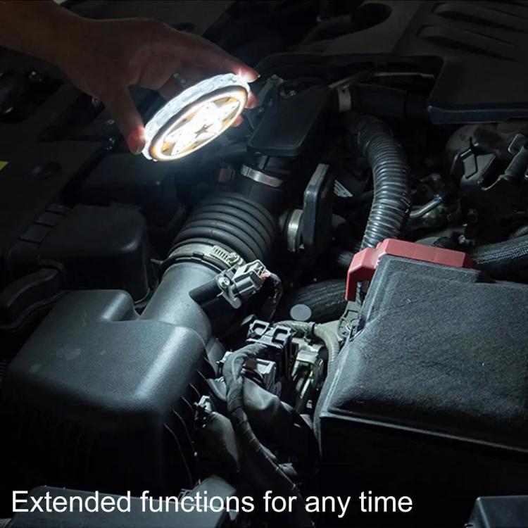 Magnetic LED light illuminating inside the car engine bay