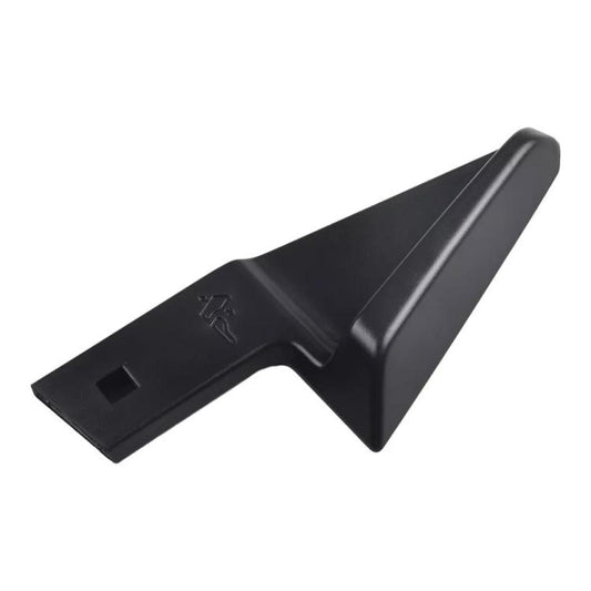 Seat height adjustment handle, matte black plastic lever with square cutout