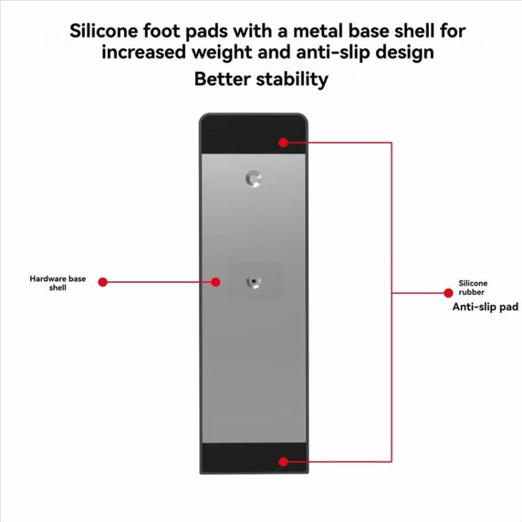 Charging dock base with silicone anti-slip pads and metal shell