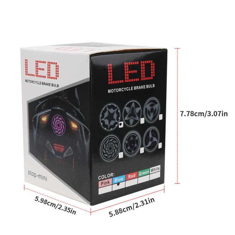 LED motorcycle brake light bulb set retail box, color options blue red white green