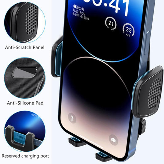 Phone mount panel with anti-scratch and anti-slip pads for secure grip