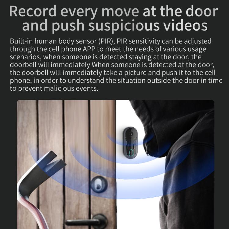 Smart Night Vision WiFi Wireless Voice Intercom Monitoring Video Doorbell