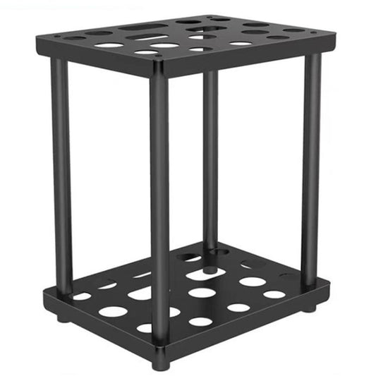 Metal Storage Rack Shelf Powder Coated Rustic Tool Rack Hoe Broom Shovel Storage Rack, Double Layer