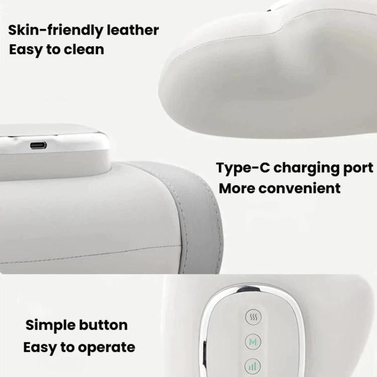 Gray hand massager glove with Type-C charging port and simple button controls