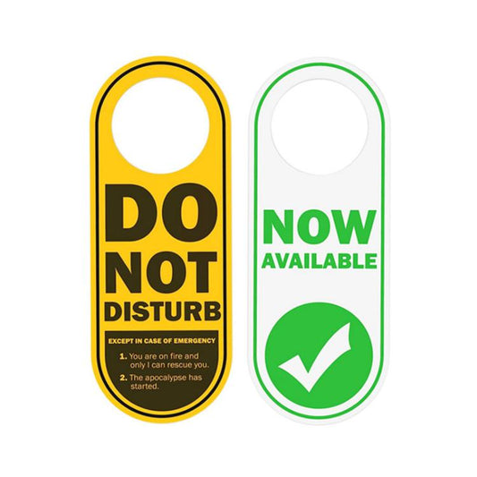 Funny Do Not Disturb/ Now Available Sign Double Sided Reversible Hanger PVC Door Sign, Funny Sign