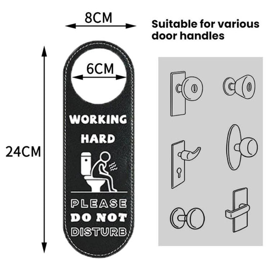 Double-Sided Toilet Door Sign Working Hard Do Not Disturb / Vacant Please Come In Hanger, Toilet Door Sign