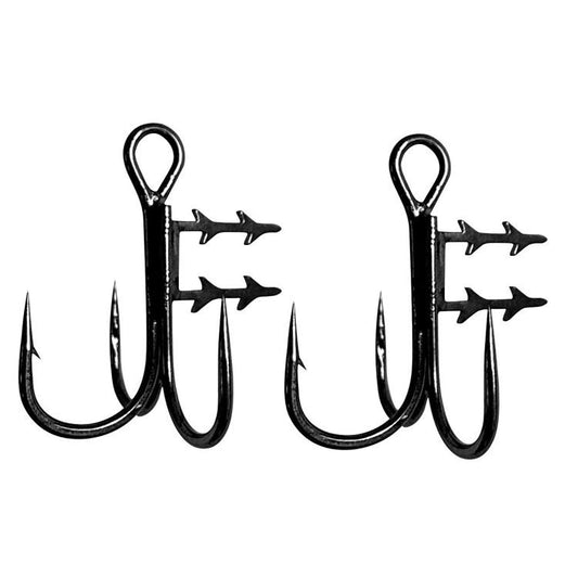 2pcs 36H-S Soft Lure Treble Hooks With Bait Holder Spikes Swimbait T-Trebles Claw Stinger Hooks, No. 3/0, No. 2/0, No. 1/0, No. 1, No. 2, No. 4, No. 6, No. 8