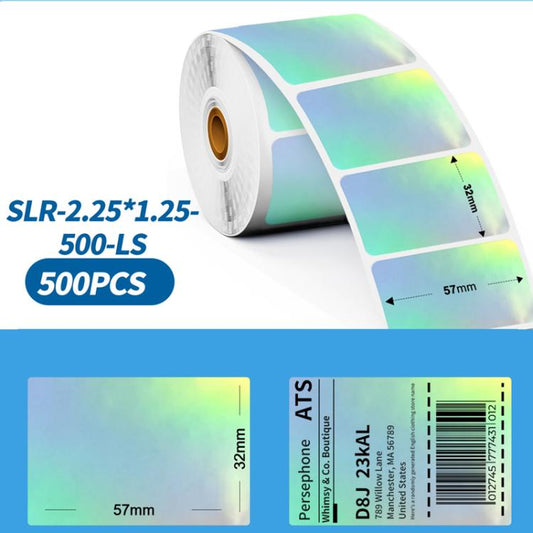 Phomemo 2.25 X 1.25 Inch Adhesive Labels For PM241-BT/PM246S/D520-BT Printer, 500pcs Laser Silver, 500pcs Laser Gold, 1000pcs White, 1000pcs Yellow, 1000pcs Pink