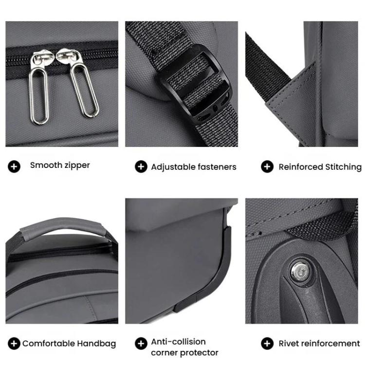 Large capacity wheeled backpack with smooth zipper, reinforced stitching, corner protector