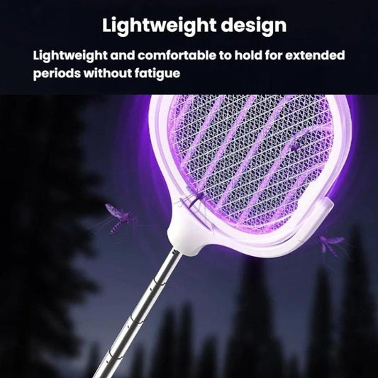 Extendable & Rotatable Electric Mosquito Racket With Rechargeable Base Automatic Mosquito-Attracting & Lighting Zapper, XH-63