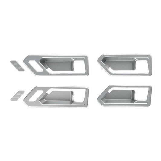 Set of 6 inner door handle decorative covers in silver finish