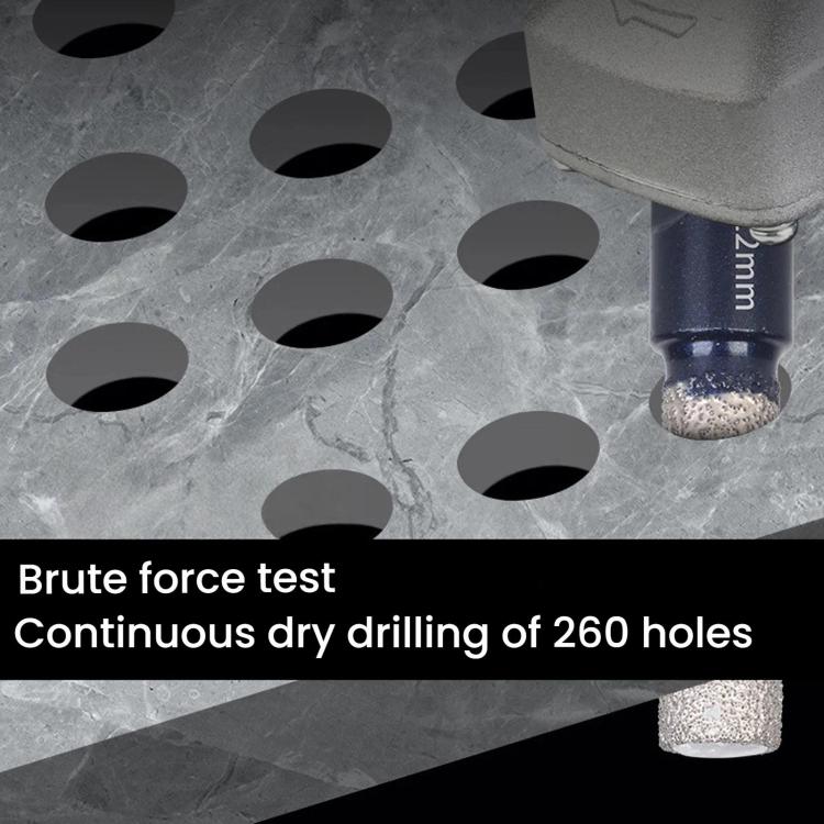 12mm diamond hole saw bit with silver core drilling stone holes, dark shaft