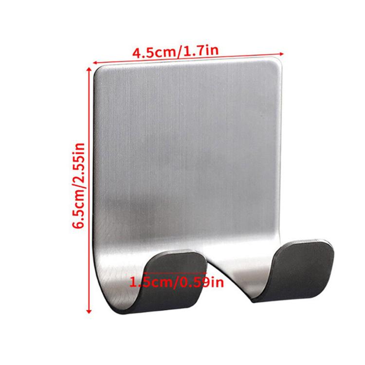 Stainless steel razor holder dimensions, double hooks on rectangular plate