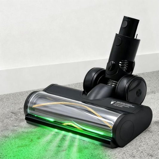 Motorized Floor Brush Head With Green Dust-Detecting Light For Dreame R10 / R20 / T20 / T30 / H30 / H40, Green Dust-Detecting Light
