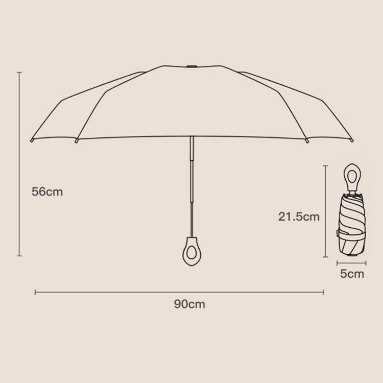 Portable 5-Fold Dual-Purpose Capsule Umbrella With Box Black Coating UV Protection Sun Umbrella